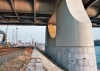 under the bridge, the train